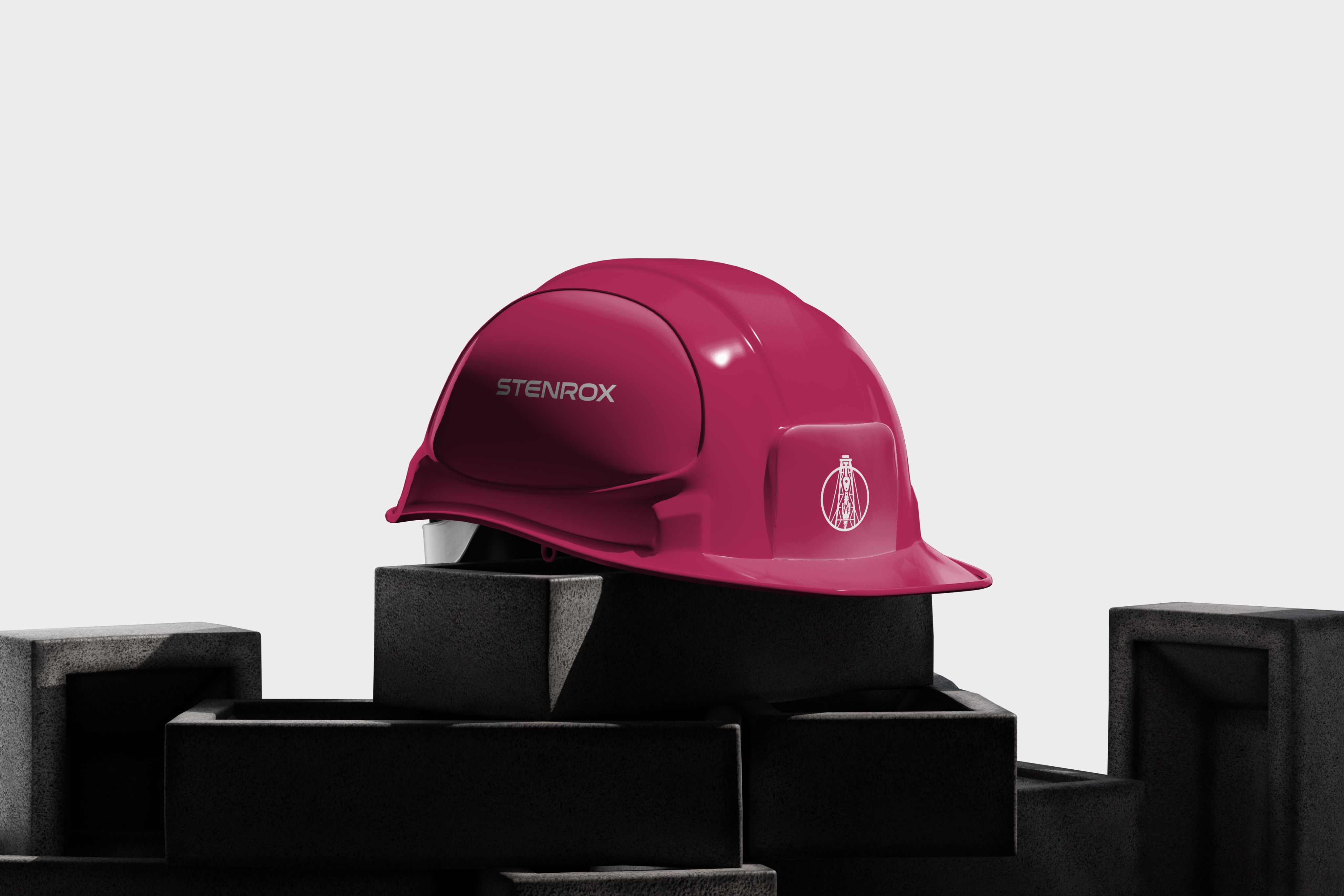 Hard hat with the STENROX brand mark